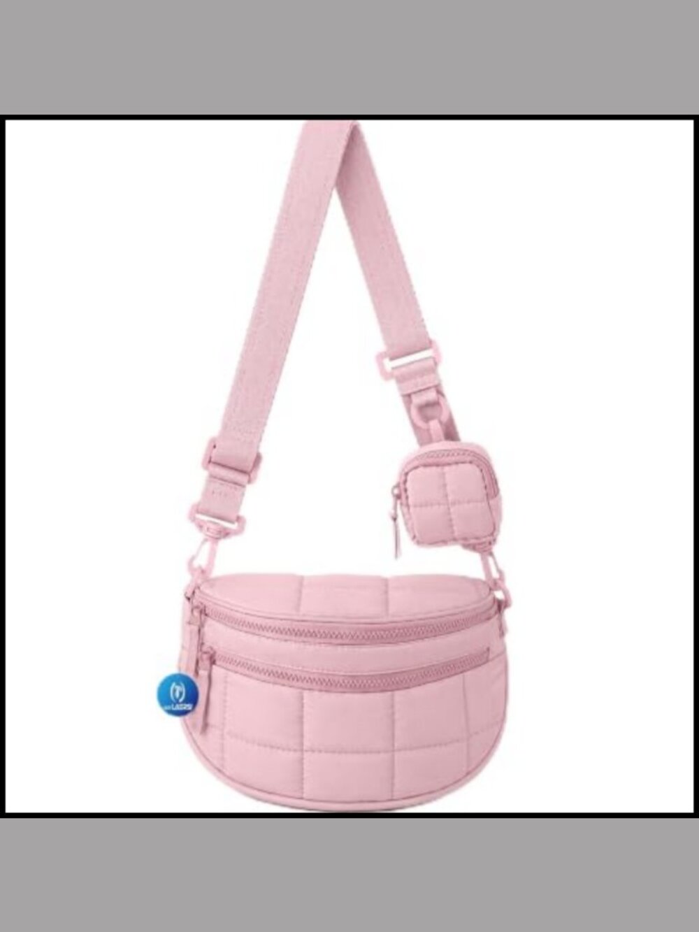 Nylon Crossbody Sling Bag with Detachable Pouch Water Resistant